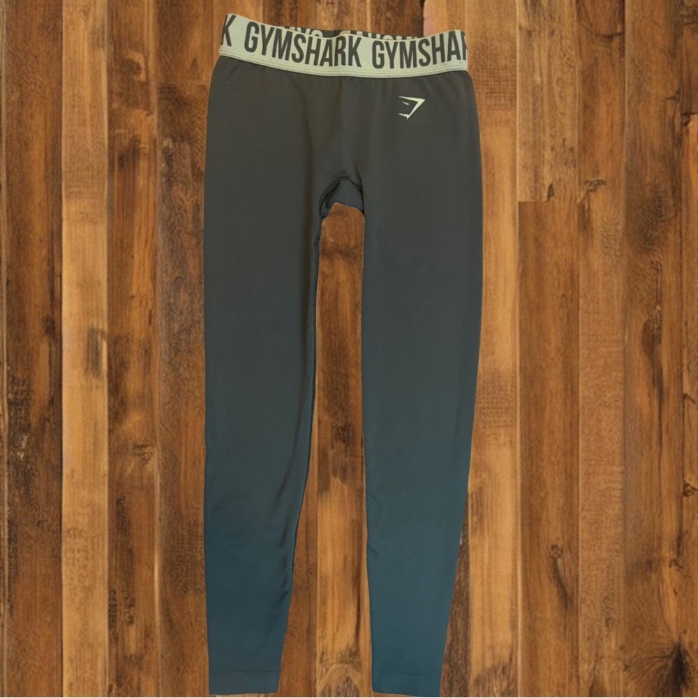 Gymshark Training Leggings – Deep Green | High Waist Logo Band | Size Small - Picture 3 of 6